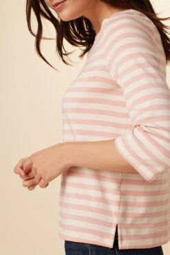 Cecelia Reverie Knit Tee - Rose And Ivory -AGOLDE || CITIZENS OF HUMANITY Sales 9819 Cecelia Rose Ivory Stripe 4