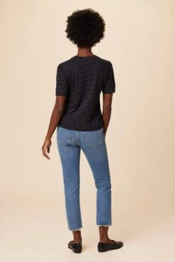 Odilia Reverie Slub Tee - Nissi Stripe Black -AGOLDE || CITIZENS OF HUMANITY Sales 9828 Odilia Slub Nissi Stripe Black 3