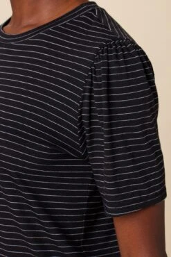 Odilia Reverie Slub Tee - Nissi Stripe Black -AGOLDE || CITIZENS OF HUMANITY Sales 9828 Odilia Slub Nissi Stripe Black 4