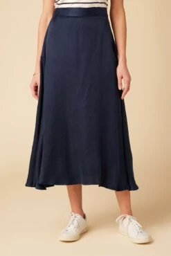 Blaze Cottonseed Cupro Skirt - Navy
