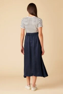 Blaze Cottonseed Cupro Skirt - Navy -AGOLDE || CITIZENS OF HUMANITY Sales 9837 Blaze Cupro Navy 3