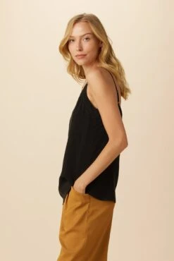 Barlow Cottonseed Cupro Cami - Black - ReAmour -AGOLDE || CITIZENS OF HUMANITY Sales 9887 Barlow Black 2 1e58e0d8 97f0 4ae1 9f23 d85270b75322