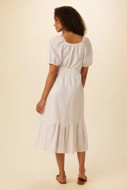 Michelle Cotton Eyelet Dress - White -AGOLDE || CITIZENS OF HUMANITY Sales 9987 Michelle Eyelet White 3