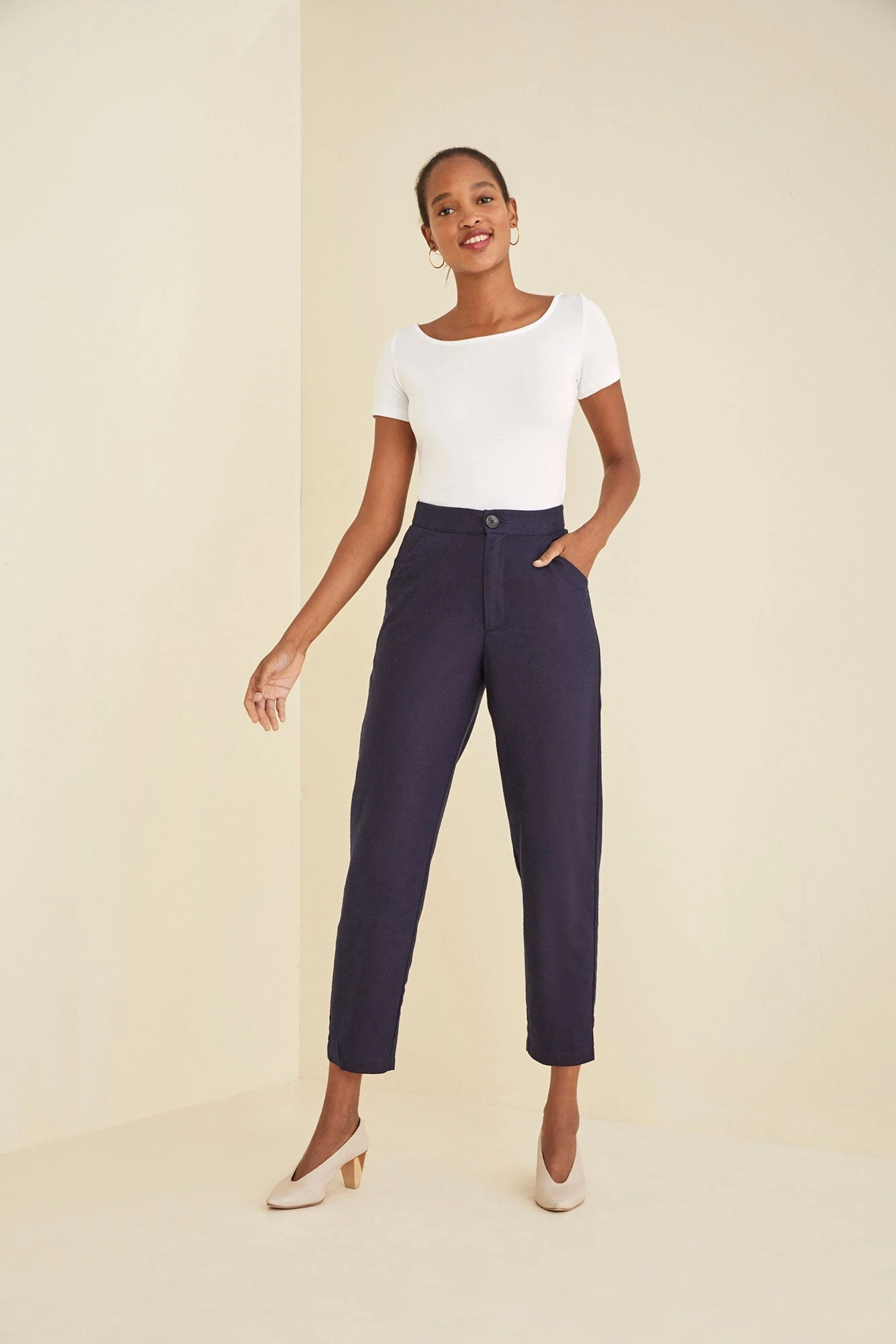 Dava Silk Noil Pants - Navy - ReAmour 11 Dava Silk Noil Pants - Navy - ReAmour - Image 9