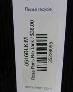 Rosa Paris Rib Tank - Black - ReAmour -AGOLDE || CITIZENS OF HUMANITY Sales recurate submission 27517