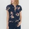 Renata Washable Silk Blouse - Navy Bird Of Paradise Print -AGOLDE || CITIZENS OF HUMANITY Sales renata navy bird of paradise 024 w
